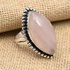 Rose Quartz Gemstone Handmade 925 Sterling Silver Ring Jewelry For Christmas
