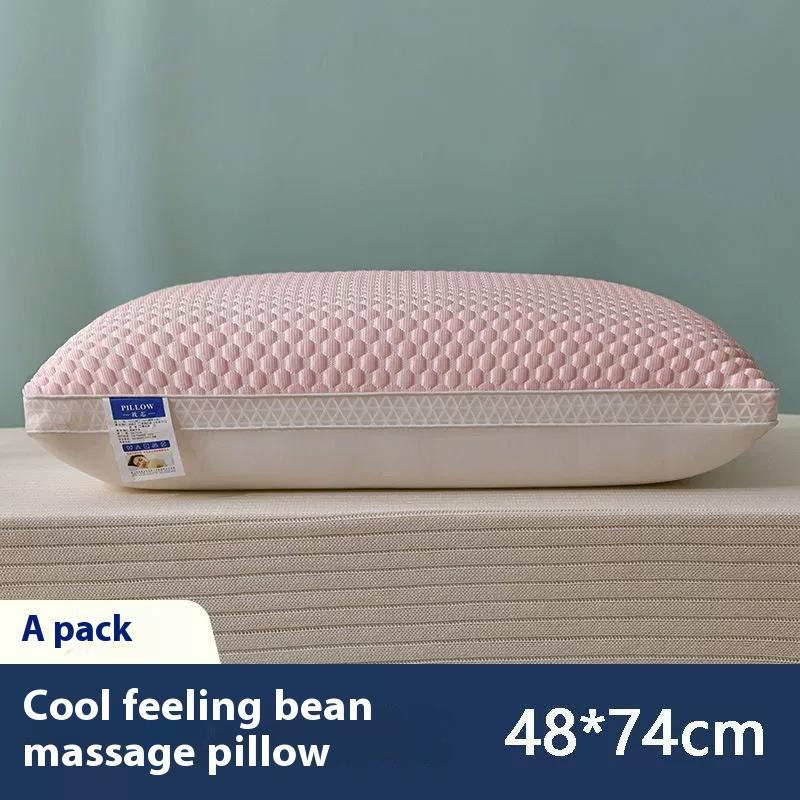 Cooling Fabric Fiber Sliky Ice Massage Cervical Pillow Sleep Aid Pillow Core Deep Sleep Adult Home Use Moisturewicking Household Pillow