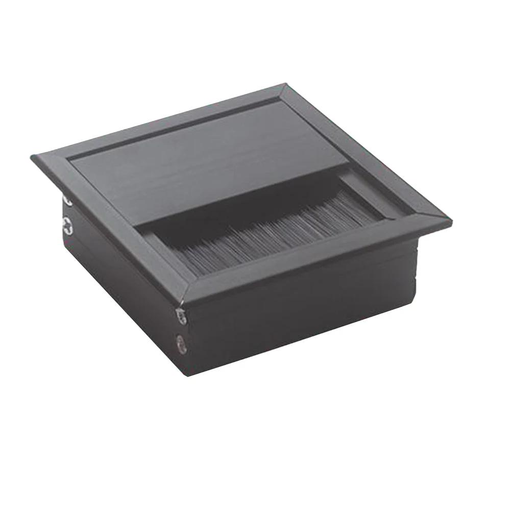 Крышка для отверстия кабеля провода, крышка для отверстия с втулкой, квадратный алюминиевый сплав, стол для компьютера, ПК, держатель для кабеля