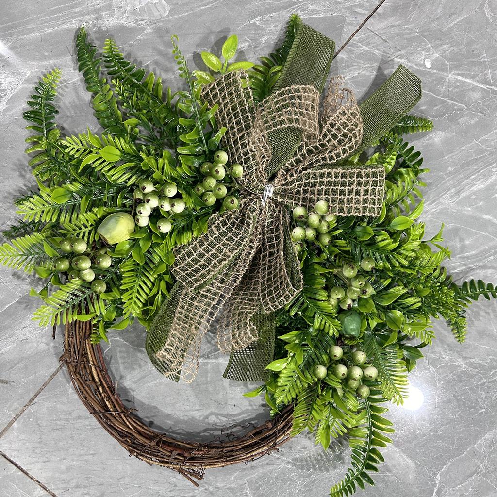 Венок, 15-дюймовый пружинный венок для входной двери, искусственный венок, приветственный венок для входной двери