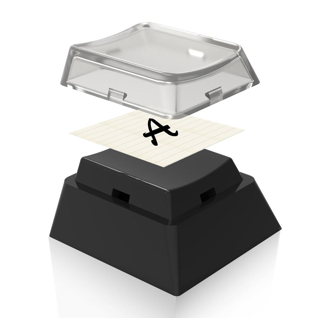 BTXETUEL Мгновенные двухслойные колпачки для клавиш с прозрачными защитными колпачками для самостоятельного изготовления съемных наклеек и вырезания из бумаги, совместимые с переключателями Cherry MX