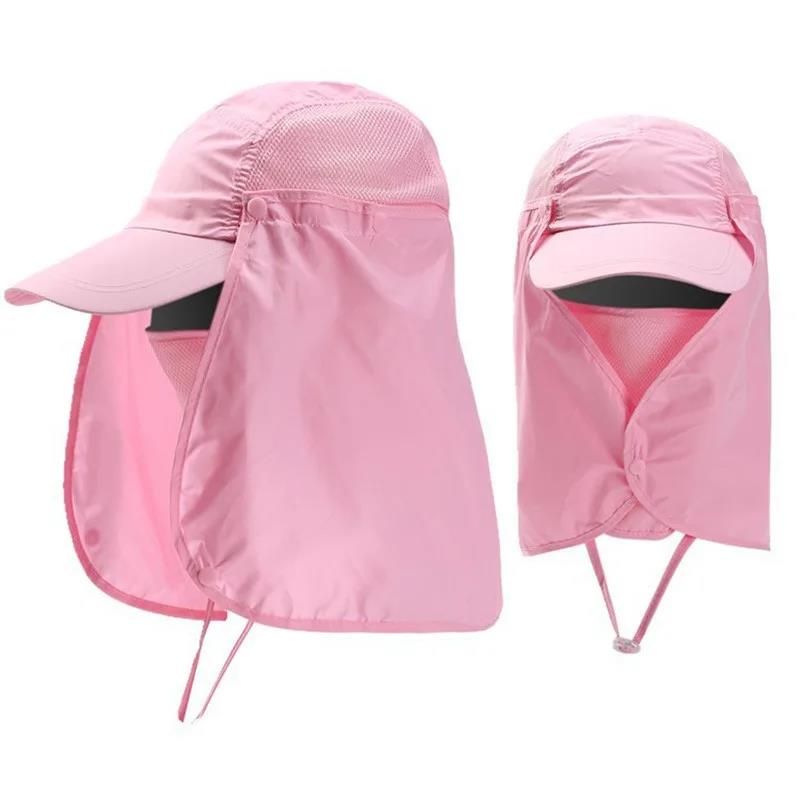 Practical Men Women Hat Outdoor Face Mask Wide Brim Bucket Sun Protection Cap for Fishing Hunting
