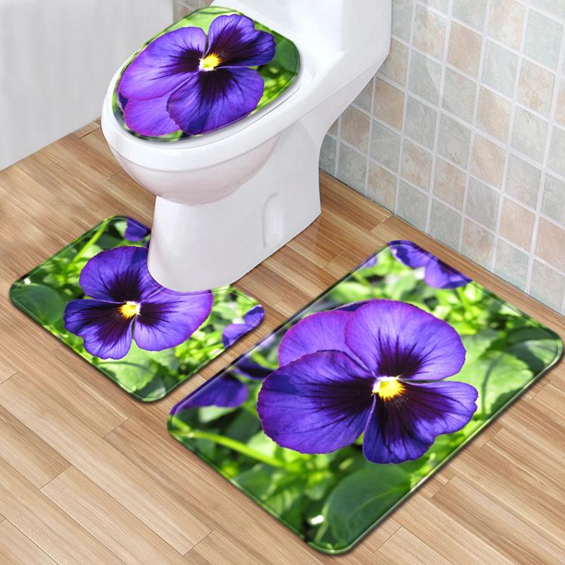 Bathroom Floor Mat Bathroom Mat Toilet Three-Piece Set