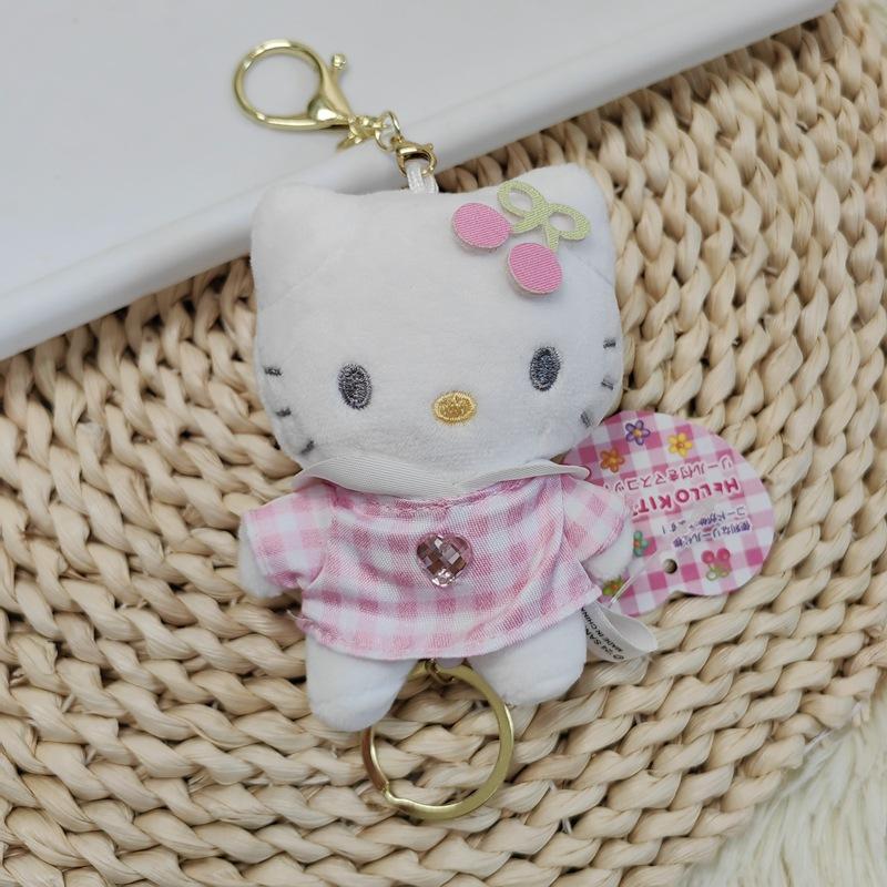 Hello Kitty Angel Nurse Plush Toys Kawaii Telescopic Keychain Backpack Pendant Accessories Girls Festival Theme Gifts