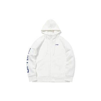 Li Ning Sports Fashion Series Logo Print Флисовая теплая толстовка с капюшоном Унисекс толстовка Off-White AWDPD23-18