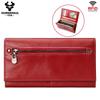 Брендовый женский кошелек из натуральной кожи, RFID, с несколькими слотами для карт, большой емкости, дизайнерский длинный кошелек, сумка для телефона
