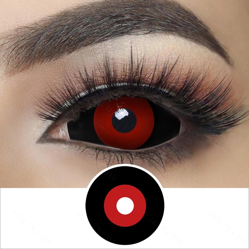 22 мм черные и красные линзы для склеры Токийский гуль Хэллоуин контактные линзы аниме косплей глазные контакты полный глаз