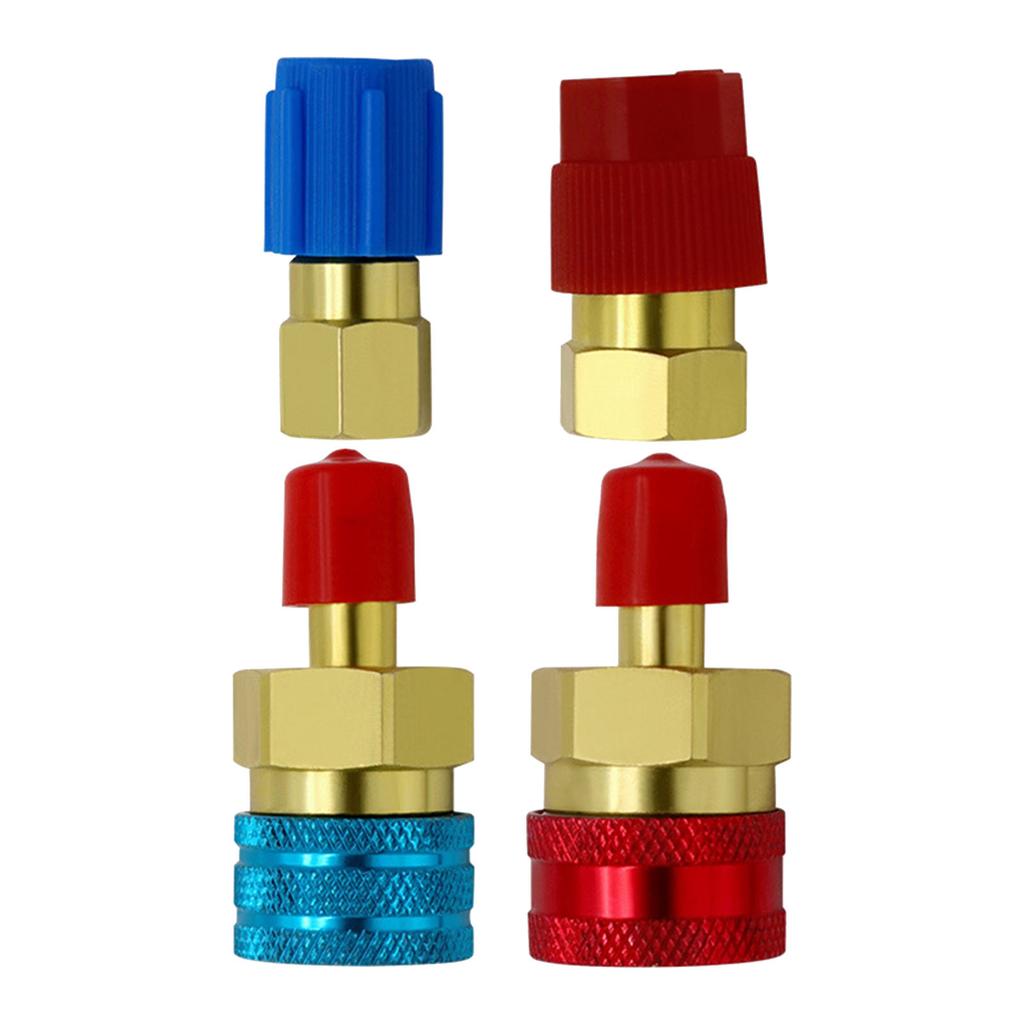 R1234YF Adapter Set High and Low Pressure Quick Connect Coupler Air Conditioner Repair Tool Suitable for Technicians