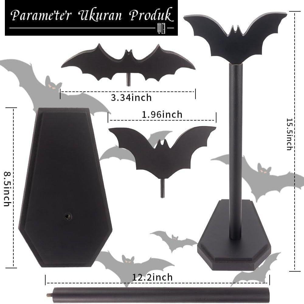 Detachable Topper Bat Paper Towel Holder Handmade Gothic Home Decor Bathroom