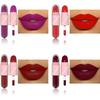 18 цветов 2 в 1 матовая помада жидкая фиолетовая губная помада двухкомпонентная косметика для губ стойкая водостойкая бархатная сексуальная темно-красная помада