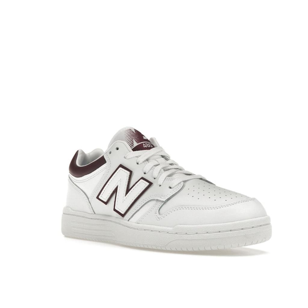 New Balance 480 White Burgundy Unisex Sneakers BB480LDB