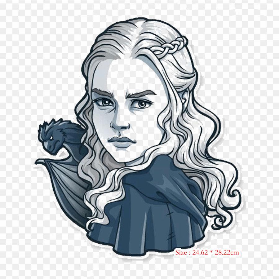 Game Of Thrones Stickers Daenerys Targaryen Tyrion Lan Iron On Heat Transfer Printing Vinyl Patches Sticker for Clothes DIY Appliques Washable Patches