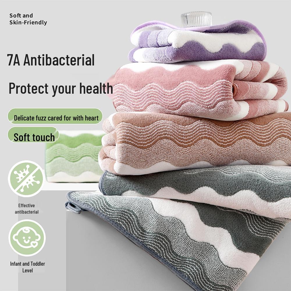 7A Antibacterial Coral Fleece Towel - Thick, Soft, Absorbent, Lint-Free, Quick-Drying for Home, Bath, and Face Use.