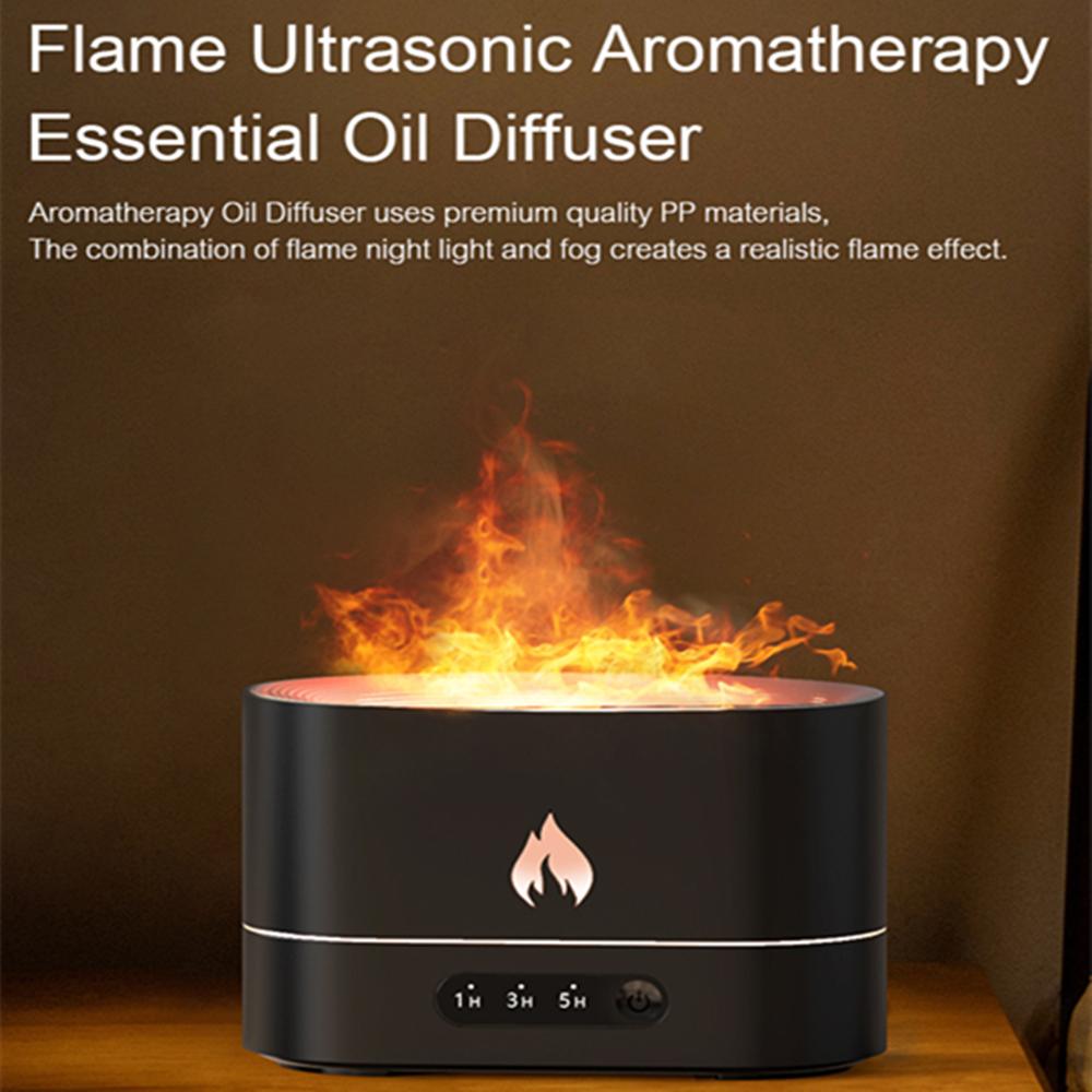 250ml USB Air Humidifier Essential Oil Aroma Diffuser 3D Flame Mist Home Decor