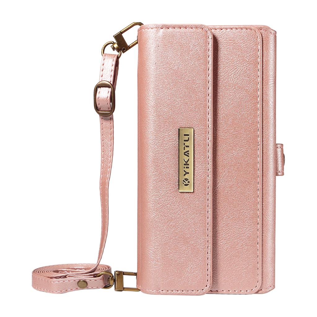 For Samsung Galaxy A06 4G/Galaxy A06 5G/Galaxy A07 4G Case YIKATU YK-008 Zipper Wallet Leather Phone Cover with Shoulder Strap
