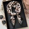 70cm Square Luxury Leopard Print Silk Scarf Ladies Headband Small Hair Scarves Band Female Handkerchief Bandana Foulard