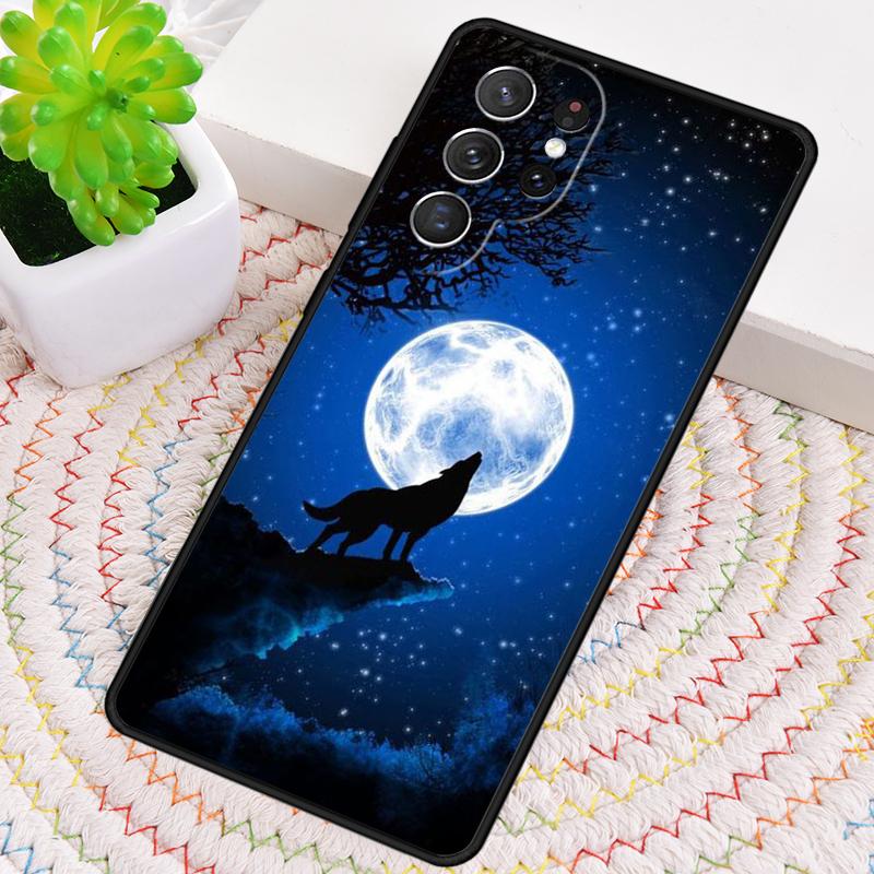 Силиконовый чехол для телефона с рисунком «Луна и Воющий Волк» для Samsung Galaxy note 10 pro S26 S25 S24 S23 S22 S21 Plus S25Ultra Capa Cover