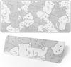 Black White Great Wave Off Kanagawa Mouse Pad Japanese UkiyoE Gaming Mousepad NonSlip Rubber Lock Edge Extended Keyboard Mat