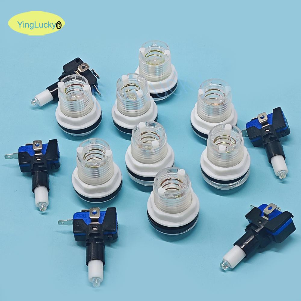 33mm 5V 12V Light Illuminated Push Button For Arcade Game Kit DIY Coin Start Select Pause Exit PS Swing Vending Crane Machine