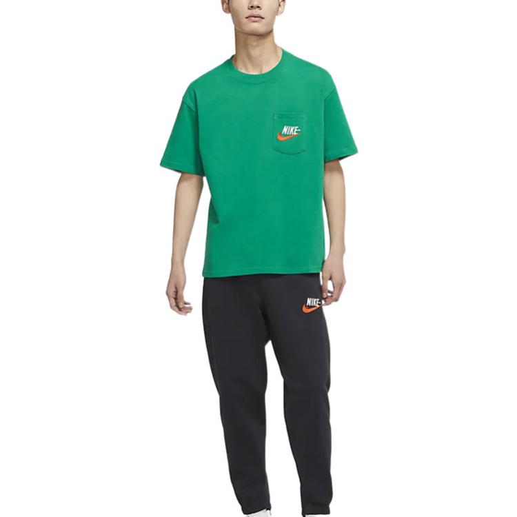Nike Спортивная повседневная футболка с круглым вырезом и коротким рукавом с логотипом, мужские топы, павлино-зеленый DM6426-365