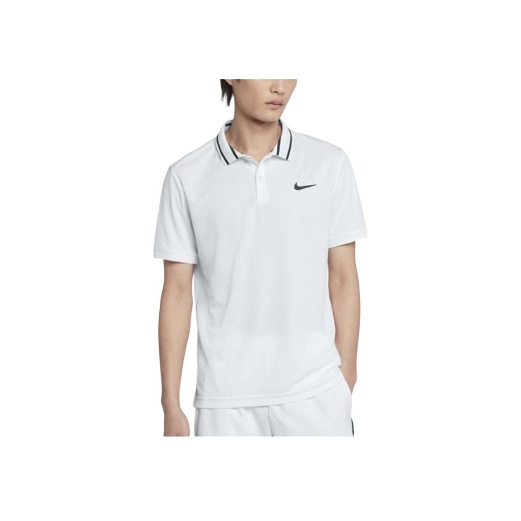 Nike Рубашка поло Court Dri-FIT с черным воротником, мужские топы, белая BV1195-100