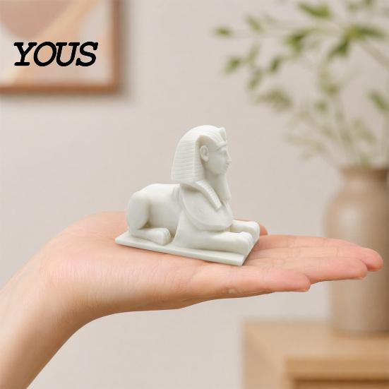 Винтажная египетская копия, 3D-печатная статуэтка Сфинкса, Белая фигурка льва для стола, Древний мистический домашний орнамент, Декор для полки в египетском стиле, Мифический