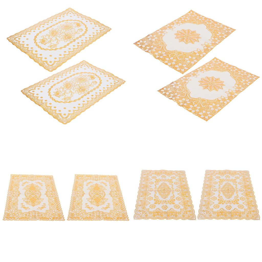 2 шт 30 см x 45 см ПВХ коврик для стола золотые салфетки подставки под чашки кухонное свадебное украшение