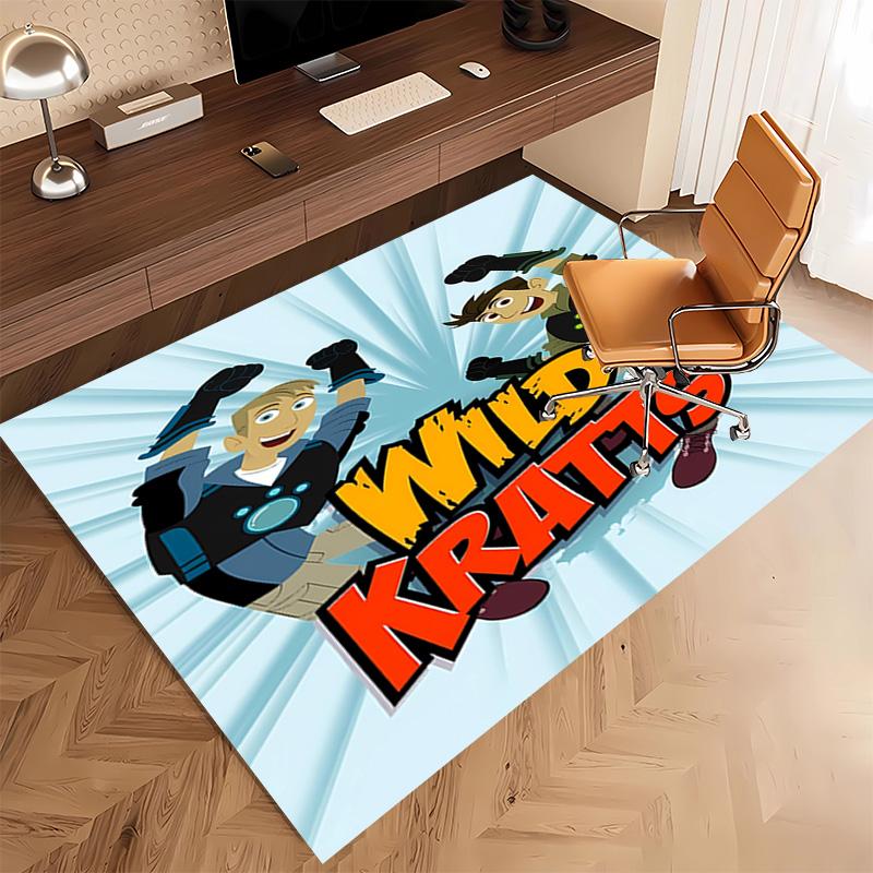 1pc Wild Kratts Print Area Rug - Soft, Washable Non-Slip Indoor Mat, Living Room, Home Office Decorative Rug,Office Decorative
