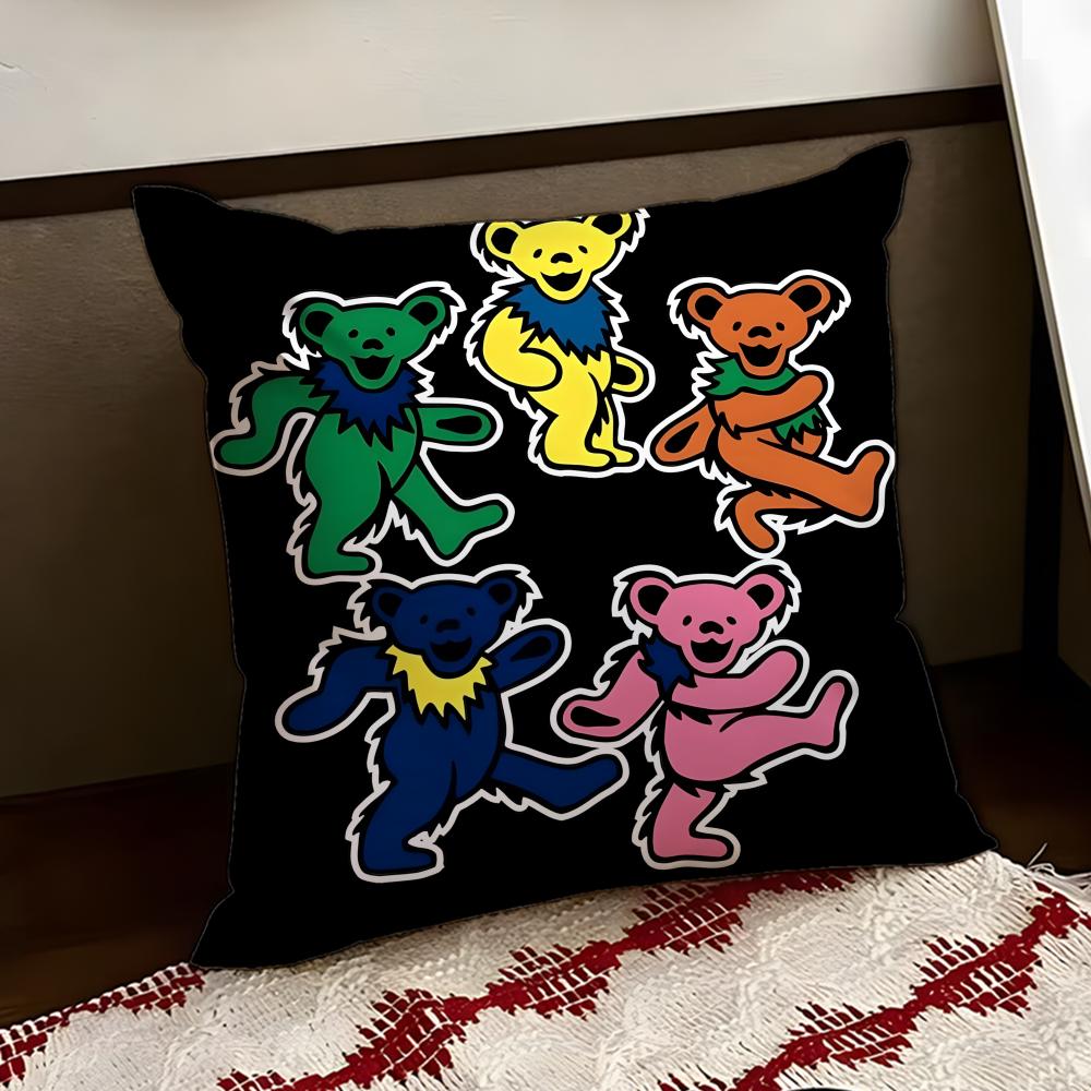 Band GGrateful DDead Cushion Cover Reversible Soft Durable Pillow Cover Home Car MultiScene Use for Daily Comfort