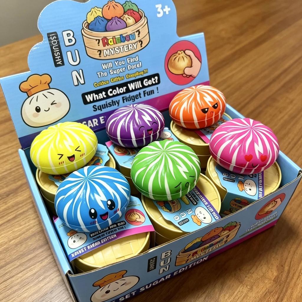 Big Dumpling Squishy Fidget Toy - Mysecret Bun Soft PU Stress Relief Unboxing Surprise Random Style Pack for Adult Gift Exchange