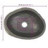Washbasin - VIDAXL - Oval - River Stone - 30-37 X 25-30 X 12 Cm - 4.5 Cm Drain