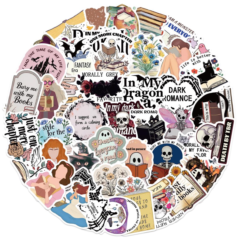 50 шт. Набор наклеек для книголюбов Раскраска Английский Череп Призрак Узор Багаж Блокнот Украшение для гитары Граффити Наклейки