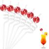 6Pcs/set Discos Decorative Straws Plastic Cocktail Straws Glitter Mirror Discos Balls Drinking Decor for Discos Party