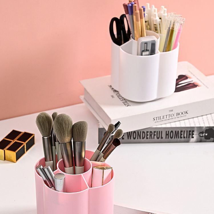360 Degrees Rotating Pen Holder Large Capacity Pen Container Simple Desk Organizer Pencil Storage Box Students Stationery