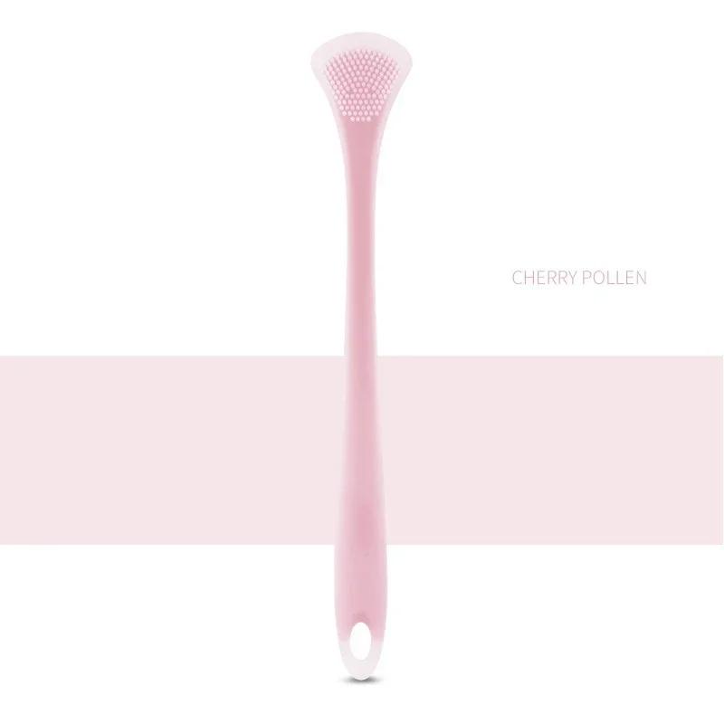Soft Silicone Tongue Scraper Brush Double Side Massage Tool for Oral Care Fresh Breath Health