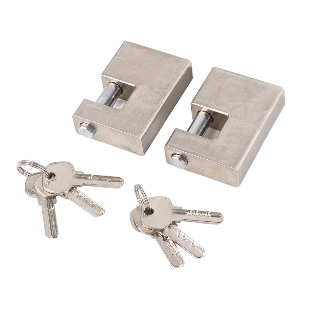 2 шт. прочный навесной замок прямоугольный водонепроницаемый нержавеющий моноблочный замок с 6 ключами защитный замок
