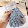 Thicken Knitted Gloves Plus Velvet Touch Screen Mittens Outdoors   Men Women