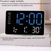 USB Powered Digital Wall Clock Electronic LED Alarm Clock Timer Brightness Adjustment TEMP Display 2 Alarms 12/24H Table Clock