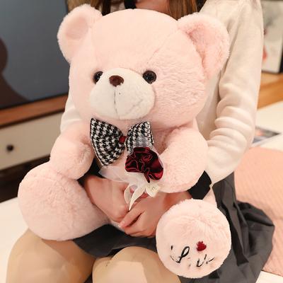 35/45 см Kawaii плюшевый мишка плюшевые куклы любовь подушка галстук-бабочка розовые медведи плюшевые игрушки для свадебного декора подарок для пар девочек