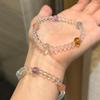 Sun Stone Amethyst Beaded Bracelet Simple Design Crystal Bracelet High-end Fashion Versatile Jewelry