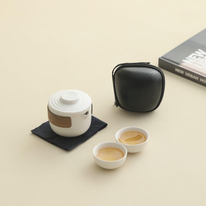 Zhishi Dehua Ceramic Portable Travel Tea Set