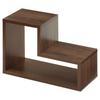 Мини-стеллаж Bon Furniture, Деревянный, 54,1 см шириной x 23,5 см глубиной x 36,2 см высотой, Хранение в гостиной, Открытый стеллаж, Книжная полка, Узкий, Подставка для пазлов, Орех