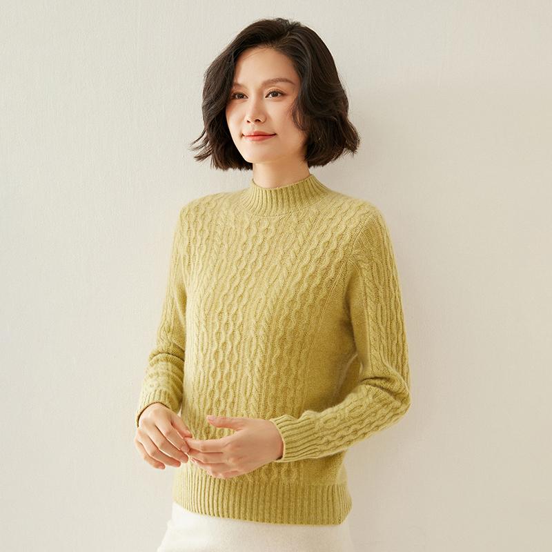 Women's Cashmere Sweater Qinghe Cashmere 100% Cashmere Autumn and Winter Cashmere Thickened Pullover Soft and Warm
