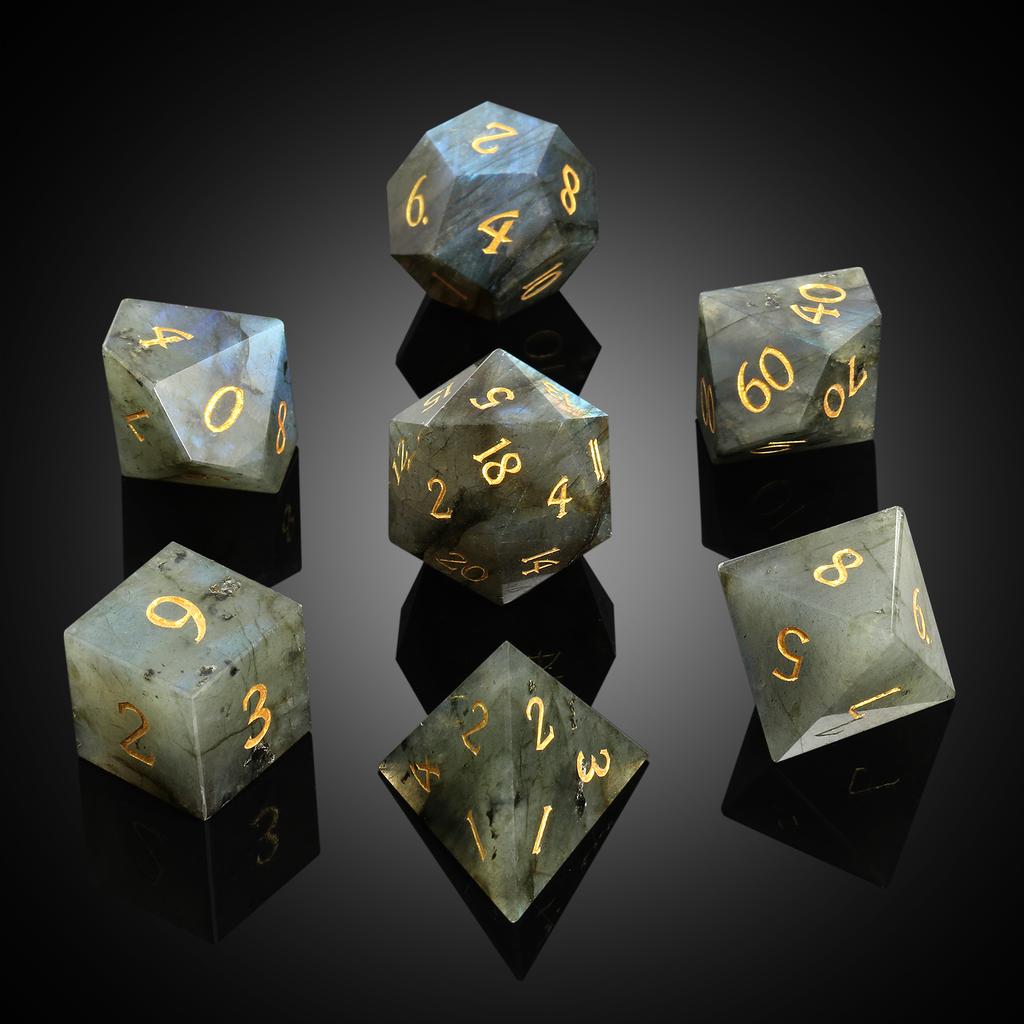 Rpg Dice Labradorite Set of 7 Crystal Dice