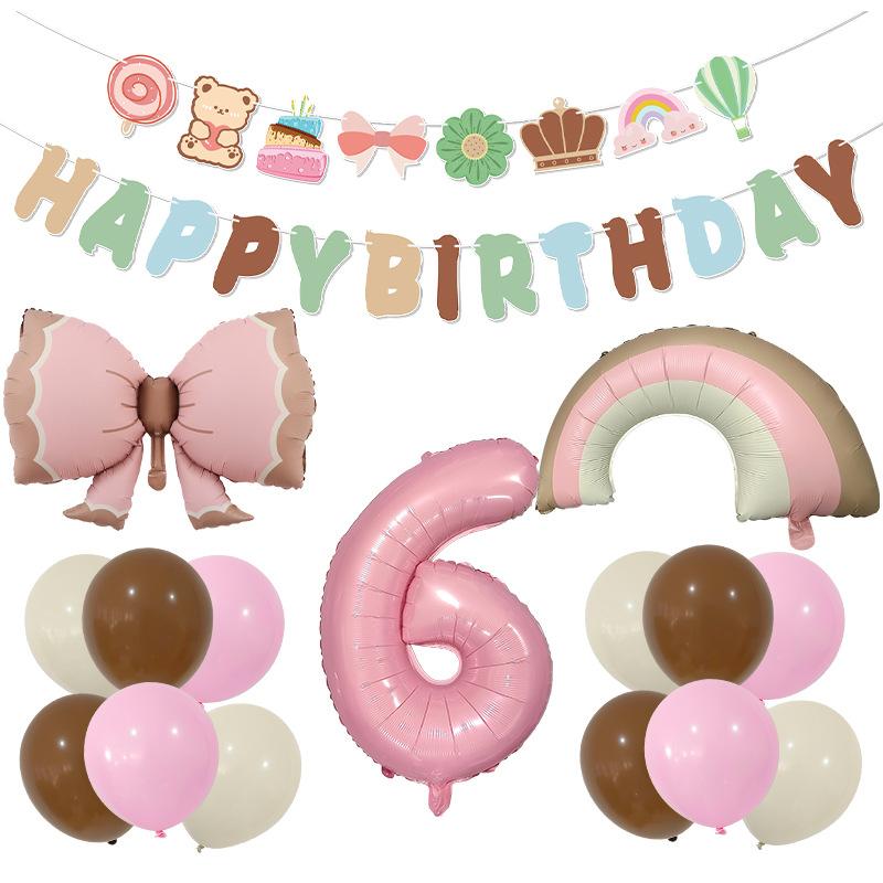 Ветер Матовый Бант Алюминиевая Фольга Воздушный Шар Флаг Композиция Реквизит Украшение для Вечеринки по Случаю Дня Рождения Набор Воздушных Шаров