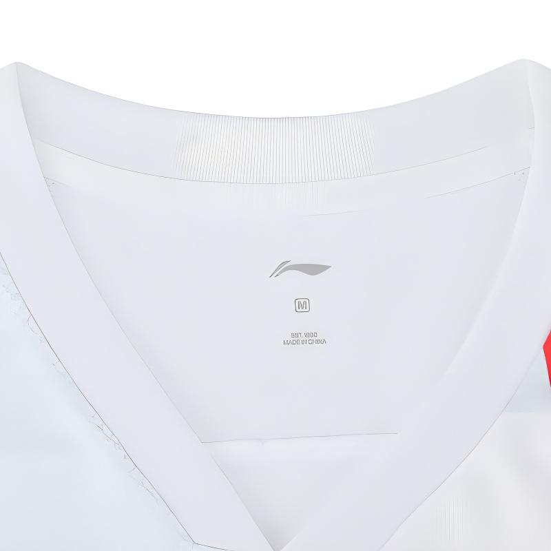 Li-Ning Геометрический полосатый колор-блок V-образный вырез короткий рукав однотонные универсальные шорты повседневный спортивный комплект унисекс комплекты AAYU269-2+AKSU789-3
