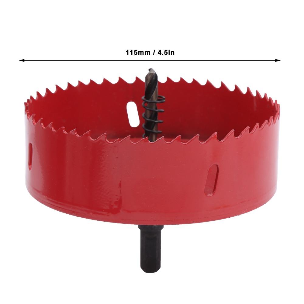 2pcs 115mm / 4.5in Bi-Metal Hole Saw 105mm / 4.1in HSS Hole Cutter Durable Hole Open Tool  For Wood