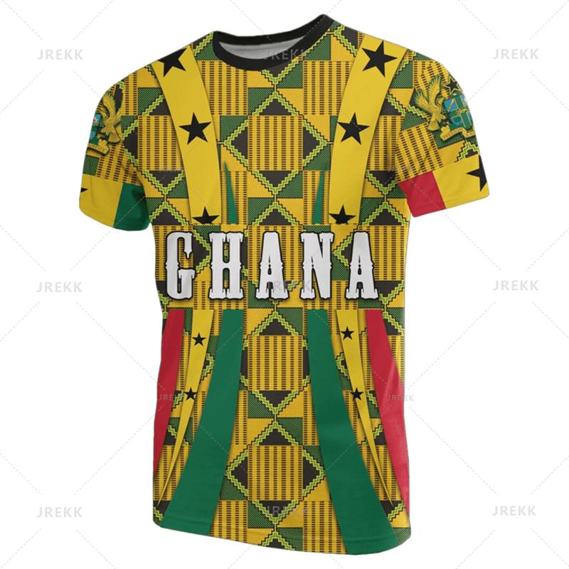 3D Ghana Nationa IndependenceDay Printed T Shirt The Republic-of Ghana Emblem Flag Graphic Tee-shirts For Men Mens Clothing Tops