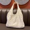Small Fresh Commuting Lazy Wind Underarm Bag Trendy Lace Cloth Bag Women's Large Capacity Flower Shoulder Tote Bag