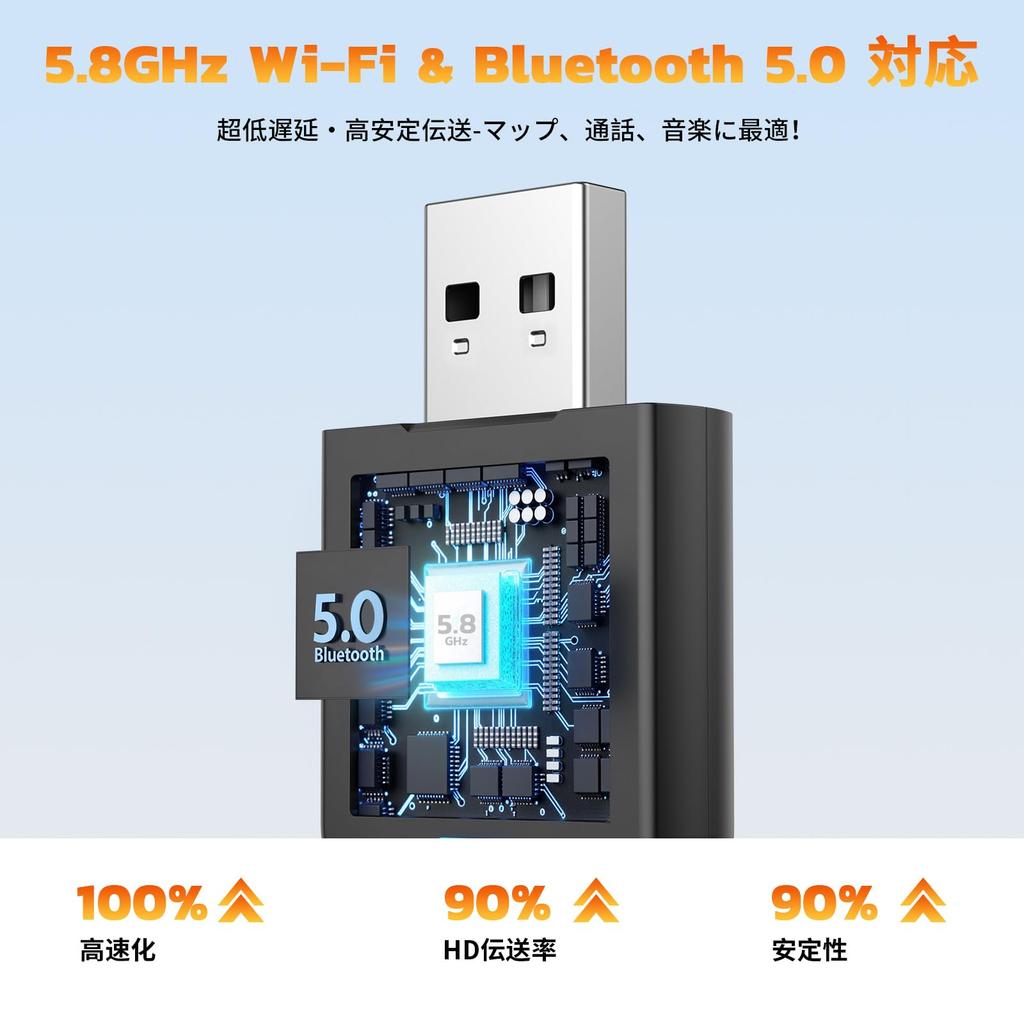 Volam 2 in 1 CarPlay & Android Auto Wireless Adapter, 5.0 Bluetooth & 5G